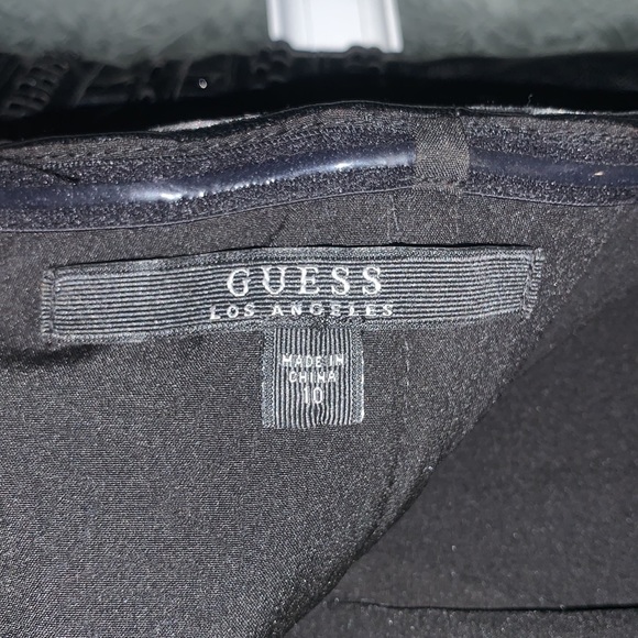 GUESS POS ANGELES BALCK FAUX LEATHER STRAPLESS DRESS - Picture 3 of 3